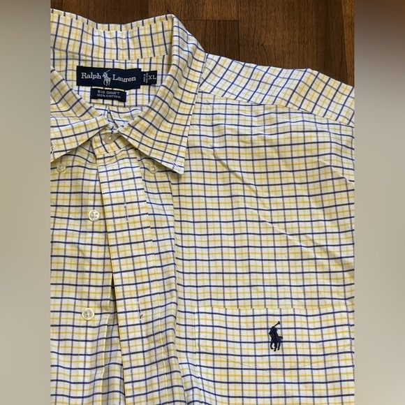 Ralph Lauren Yellow and Blue Plaid Casual Shirt - Picture 2 of 5